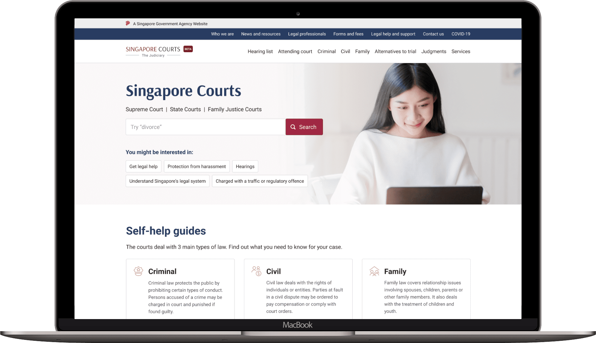 SG Courts homepage